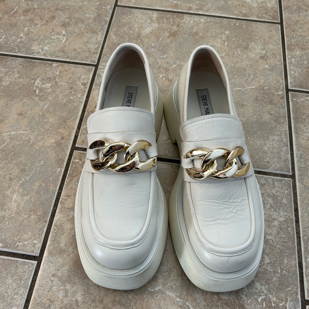 Steve Madden Off White Harbor Loafer Sz 9.5